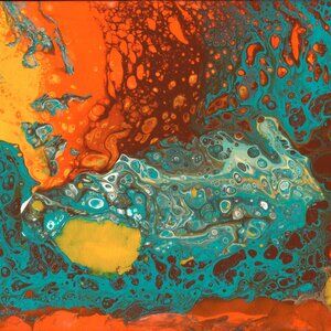 "Molten Currents"  Abstract Acylic Painting on Canvas 8x10